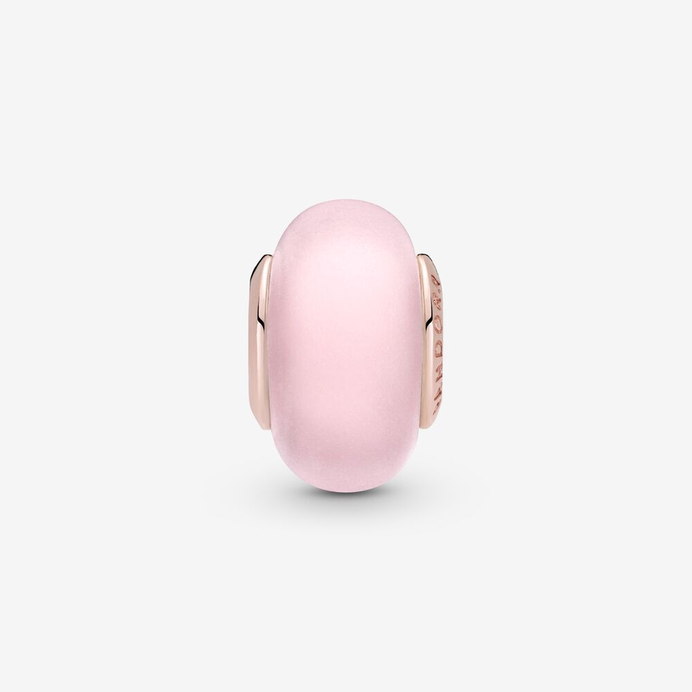 Mattes rosafarbenes Murano-Glas PANDORA Charm