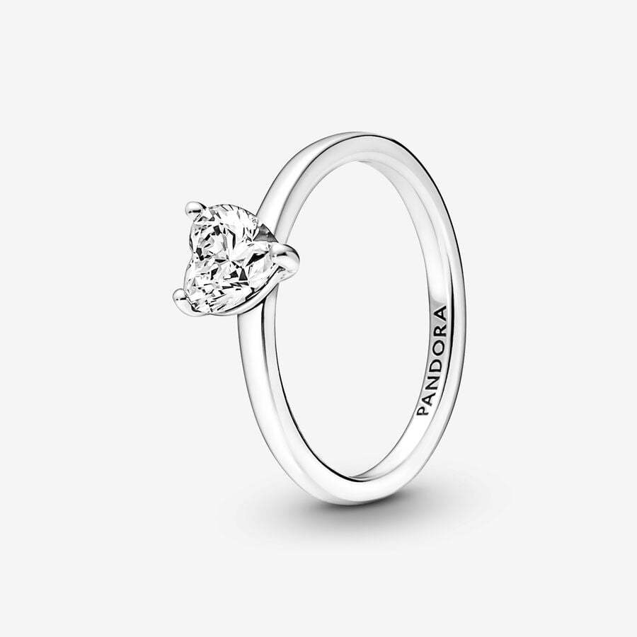 Pandora Ring Silver Sparkling Heart Ring