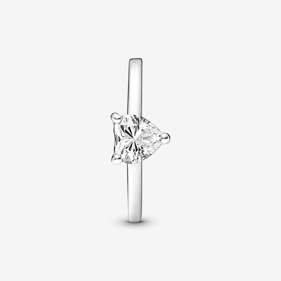 Pandora Ring Silver Sparkling Heart Ring