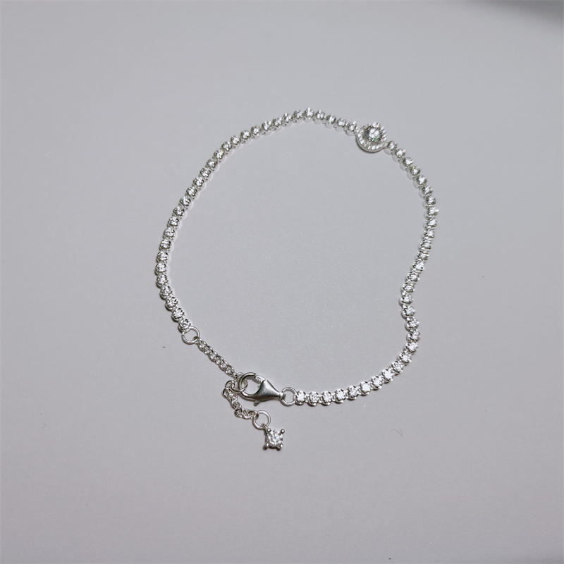 PANDORA 925 Silver Sparkling Halo Tennis Bracelet