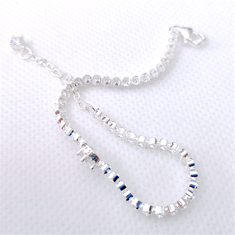 PANDORA 925 Silver Sparkling Halo Tennis Bracelet
