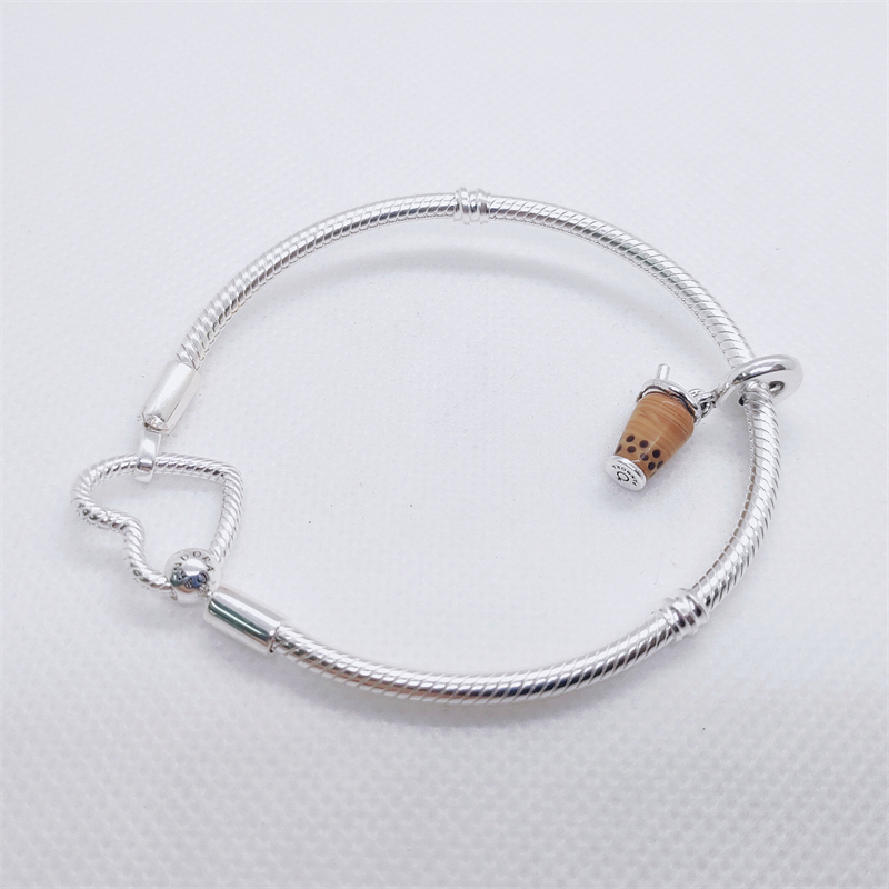 Pandora Moments Heart Closure Snake Chain Bracelet Pendant