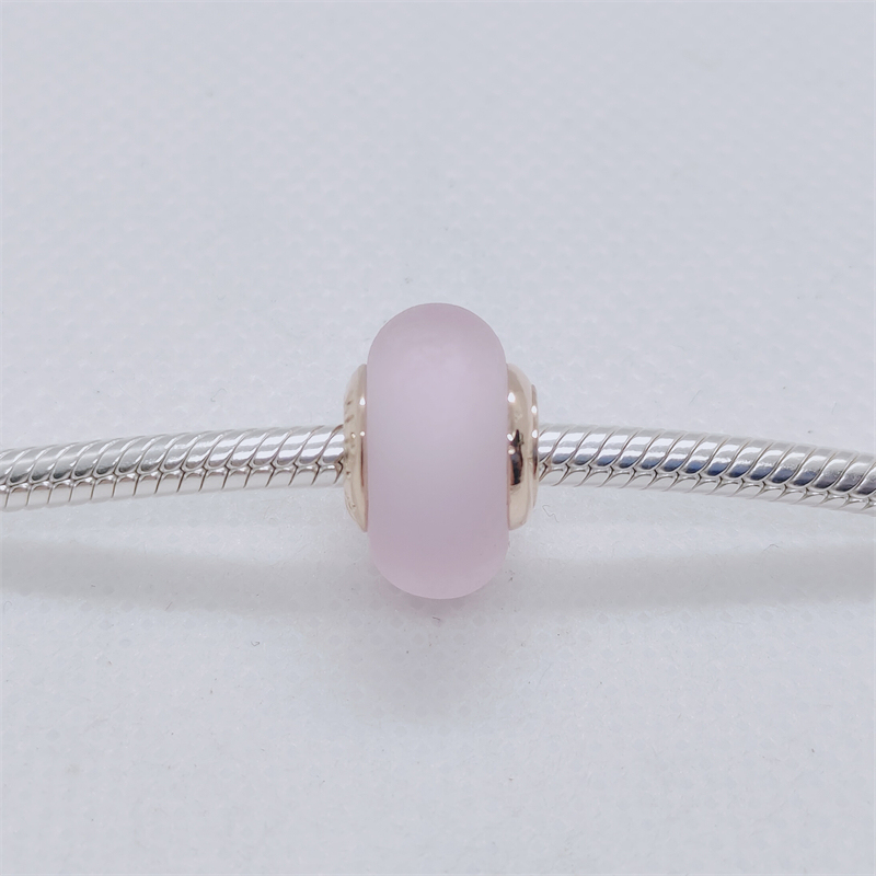 Mattes rosafarbenes Murano-Glas PANDORA Charm