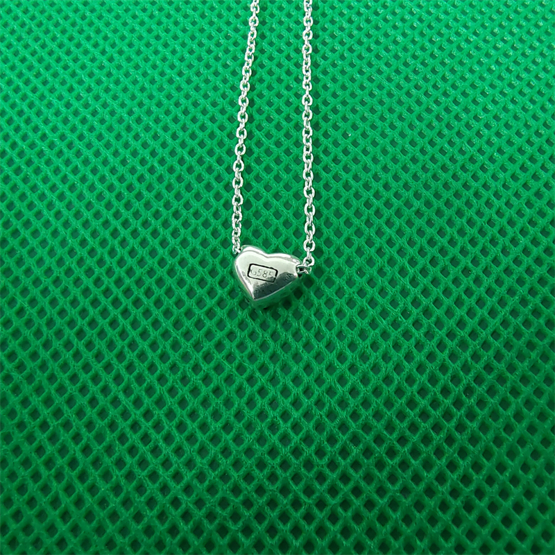 PANDORA Schmuck Silber Damen-Kette Gewölbtes Goldherz