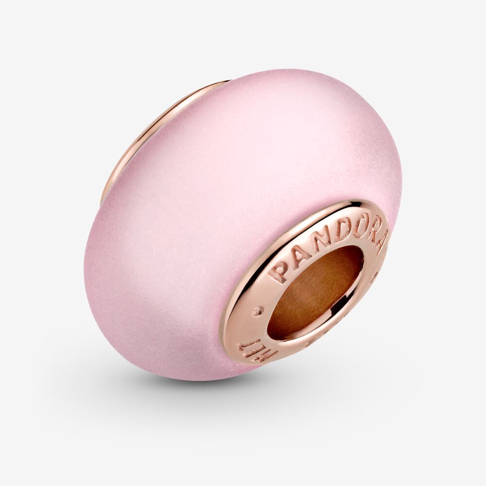 Mattes rosafarbenes Murano-Glas PANDORA Charm