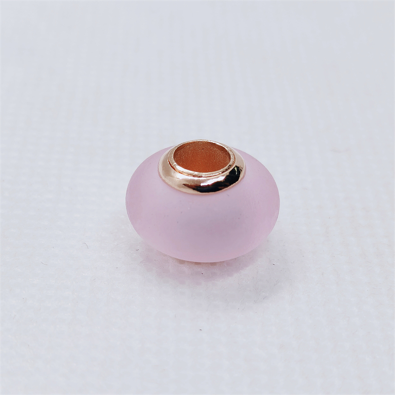Mattes rosafarbenes Murano-Glas PANDORA Charm