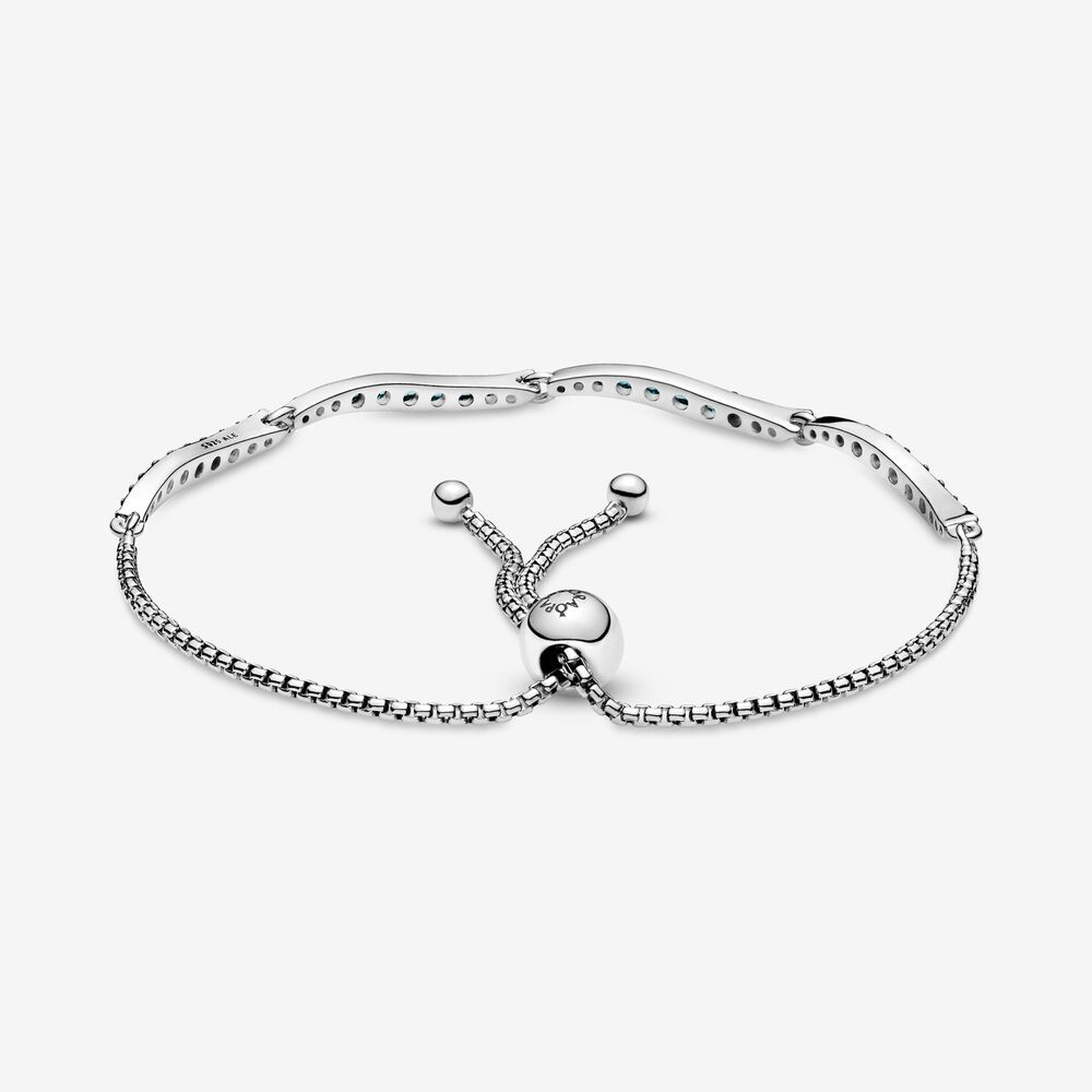 PANDORA BRACELET Blue Wavy Crystal Slider Bracelet -25cm 9.8 IN