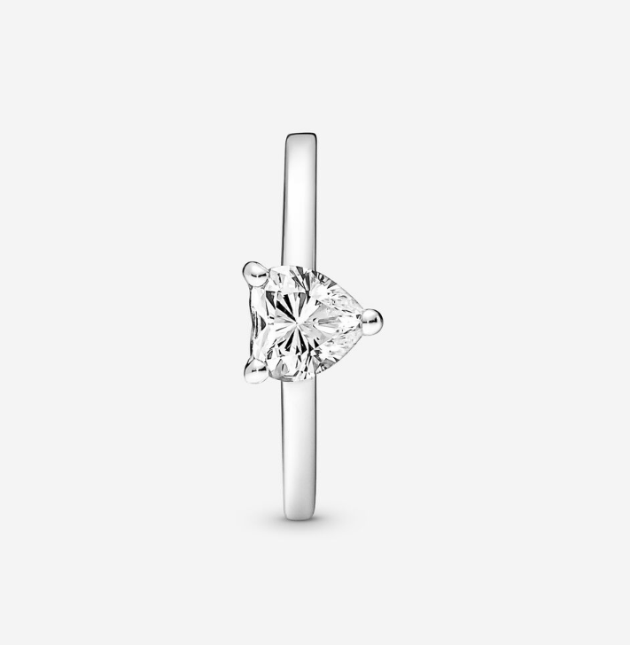 Pandora Ring Silver Sparkling Heart Ring