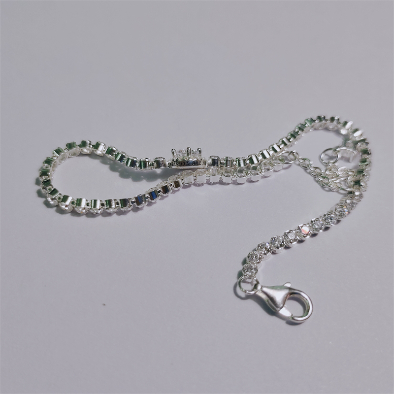 PANDORA 925 Silver Sparkling Halo Tennis Bracelet