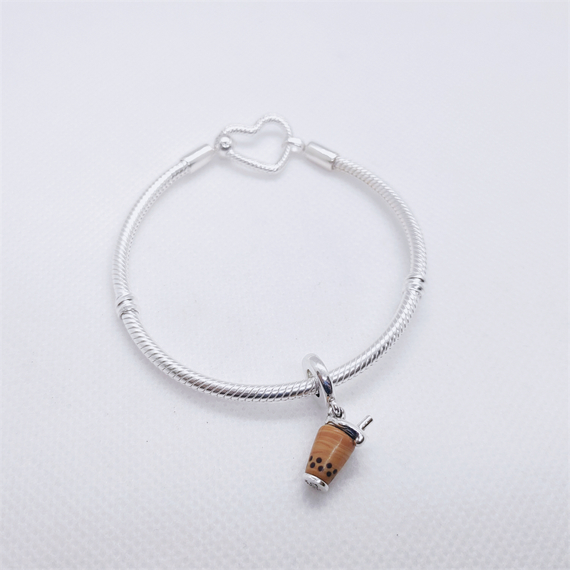 Pandora Moments Heart Closure Snake Chain Bracelet Pendant