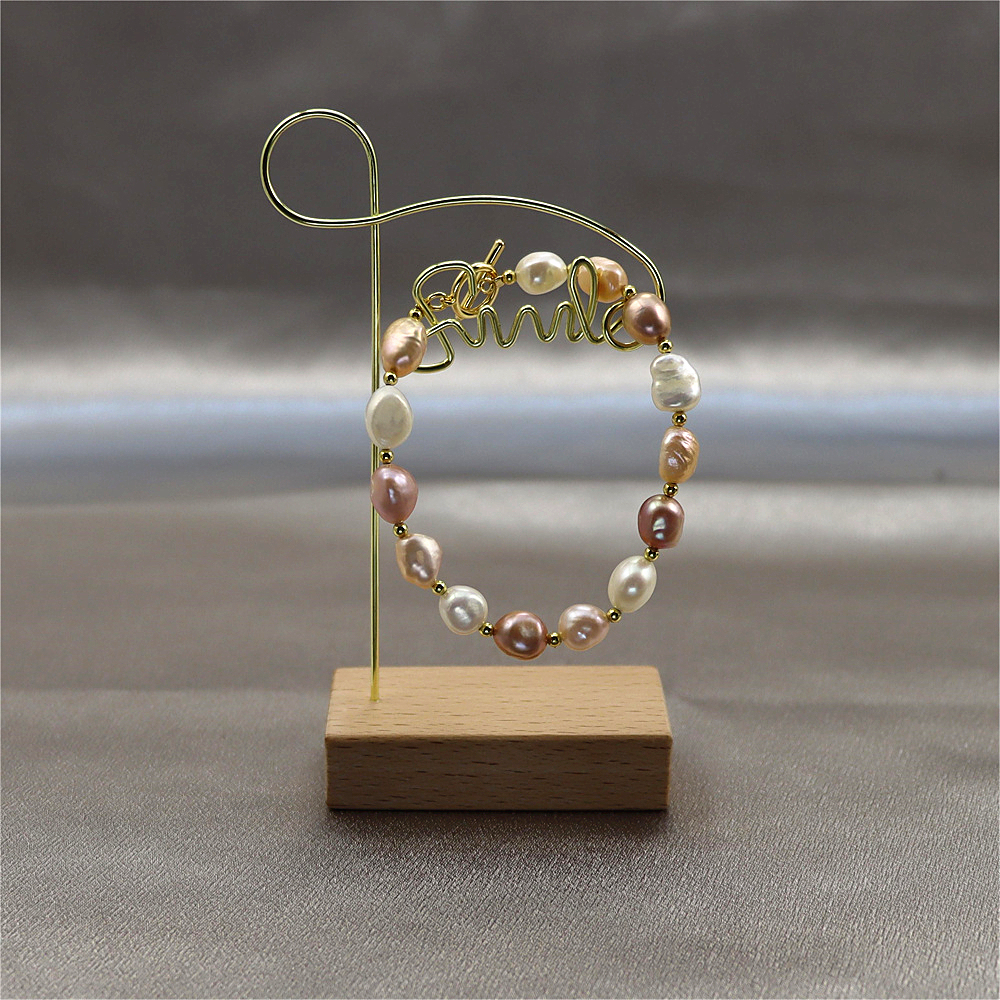 Natural Freshwater Pearl Bracelet - Pink, White, and Grey Pearls Bracelet