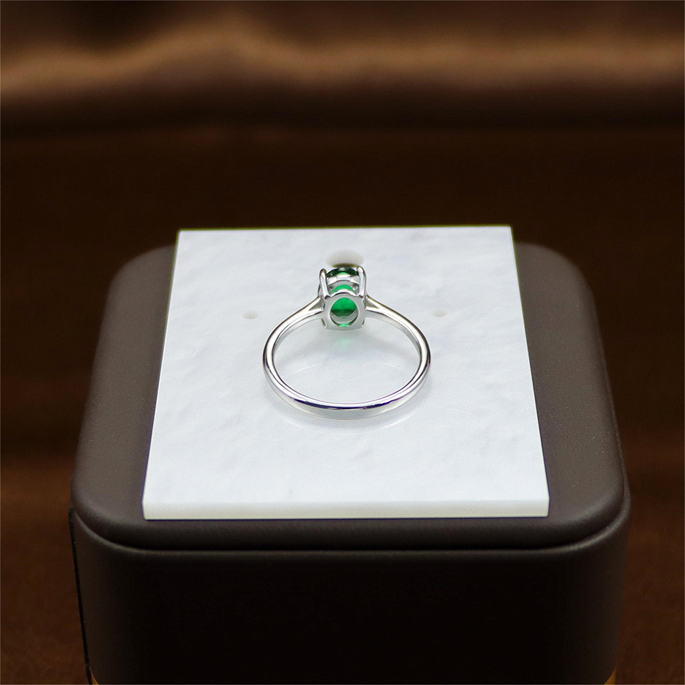 Emerald Green Gemstone in Adjustable Sterling Silver, May Birthstone Ring