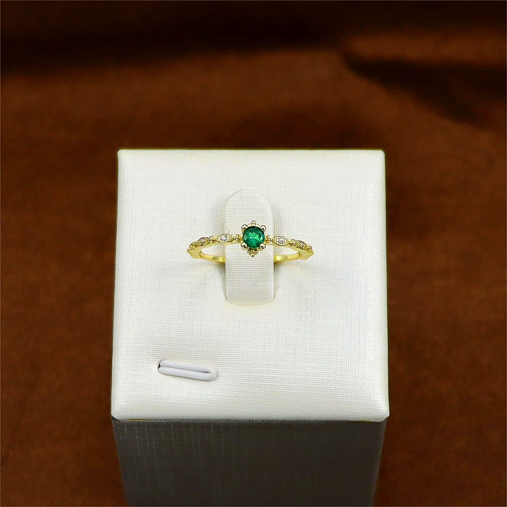 Vintage Inspired Emerald Green CZ Ring in Sterling Silver   Marquise Ring Delicate Emerald Ring