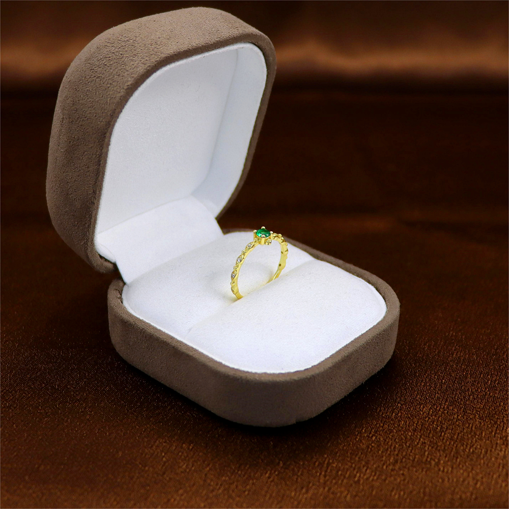 Vintage Inspired Emerald Green CZ Ring in Sterling Silver   Marquise Ring Delicate Emerald Ring