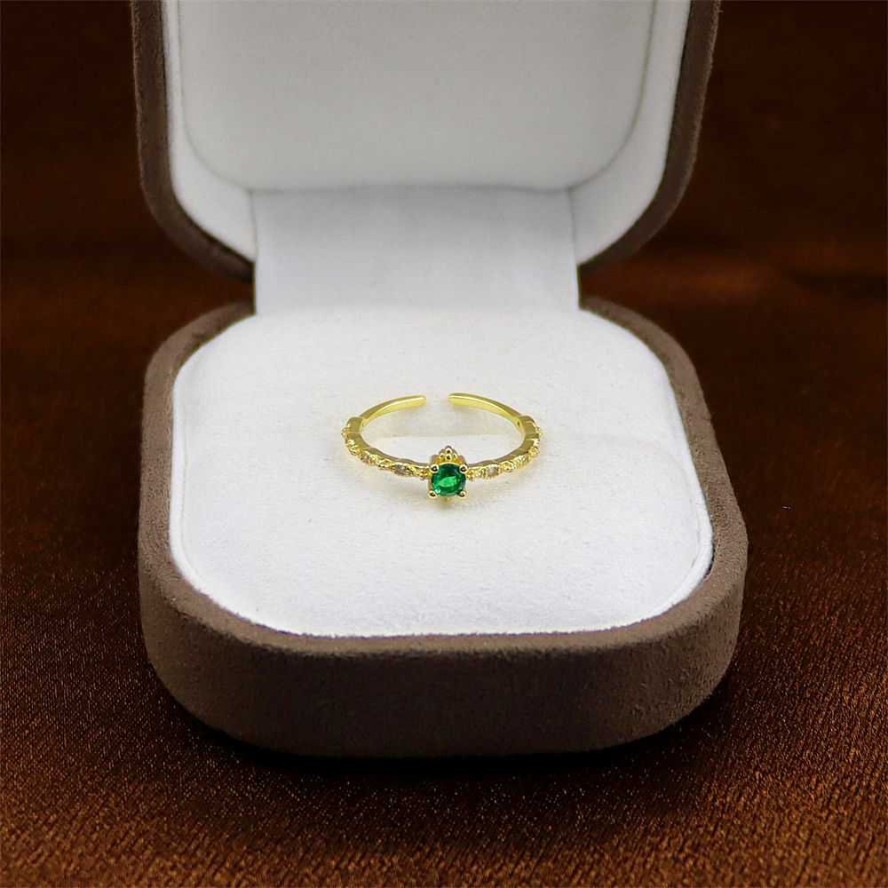 Vintage Inspired Emerald Green CZ Ring in Sterling Silver   Marquise Ring Delicate Emerald Ring