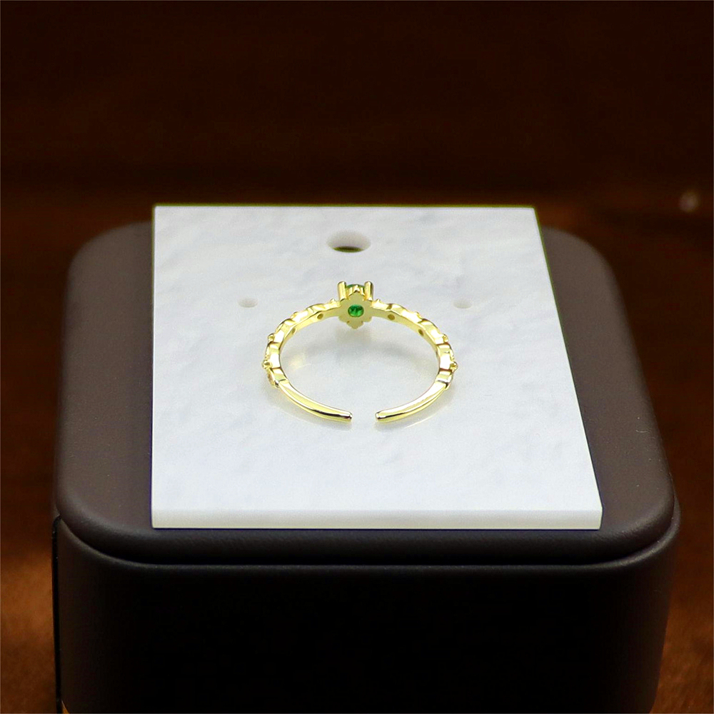Vintage Inspired Emerald Green CZ Ring in Sterling Silver   Marquise Ring Delicate Emerald Ring