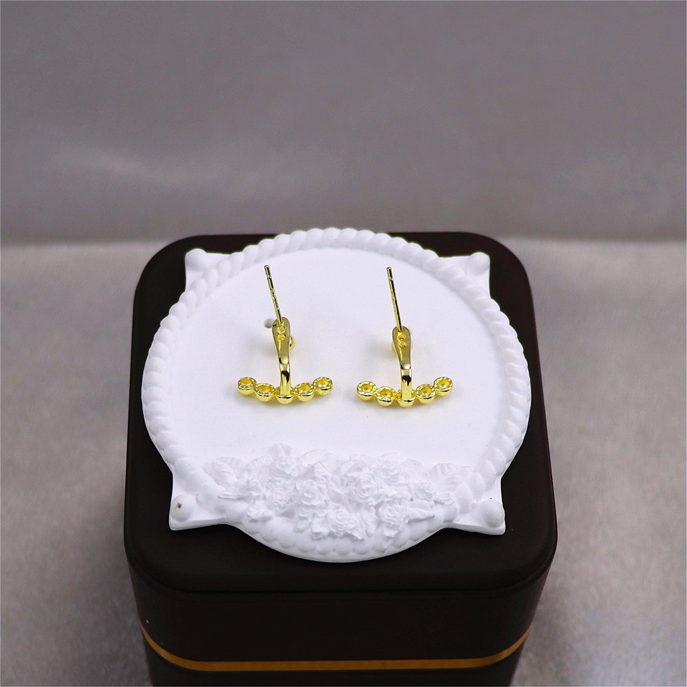 Silver Ball Ear Jacket - Arc Ear Climber, Tiny Ball Studs, Two-Way Geometric Front Back Earrings
