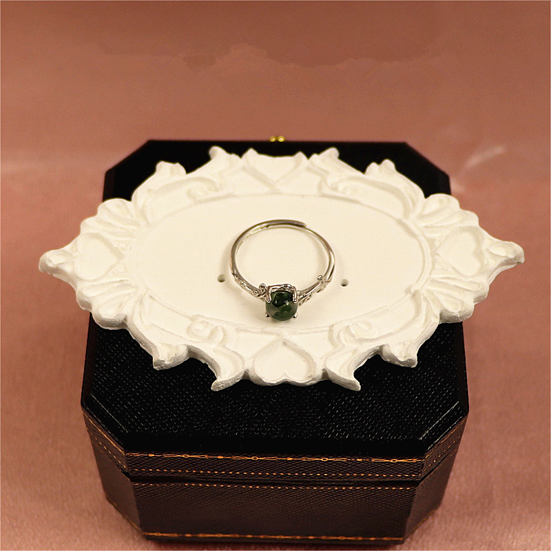 Oval Cut Moss Agate Engagement Ring - Leaf and Vine Design, White Gold Nature-Inspired Alternative Gemstone Promise Ring