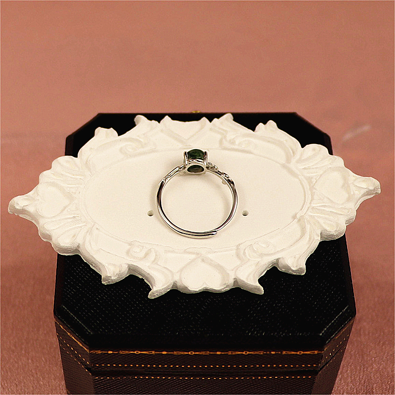 Oval Cut Moss Agate Engagement Ring - Leaf and Vine Design, White Gold Nature-Inspired Alternative Gemstone Promise Ring