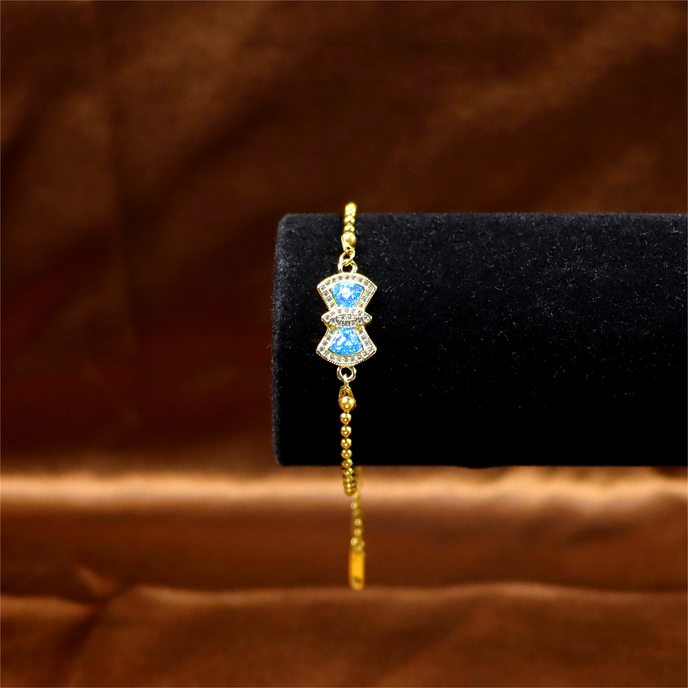 Women's Personalized Opal Copper-Plated Bow Pendant Bracelet – Fashionable Jewelry