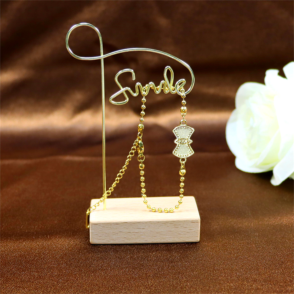 Women's Personalized Opal Copper-Plated Bow Pendant Bracelet – Fashionable Jewelry