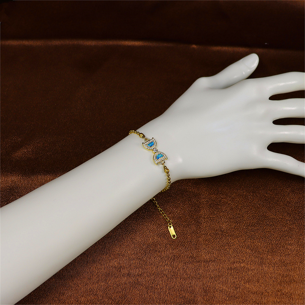 Opal Copper Gold-Plated Bow Pendant Bracelet – Stylish and Trendy Jewelry