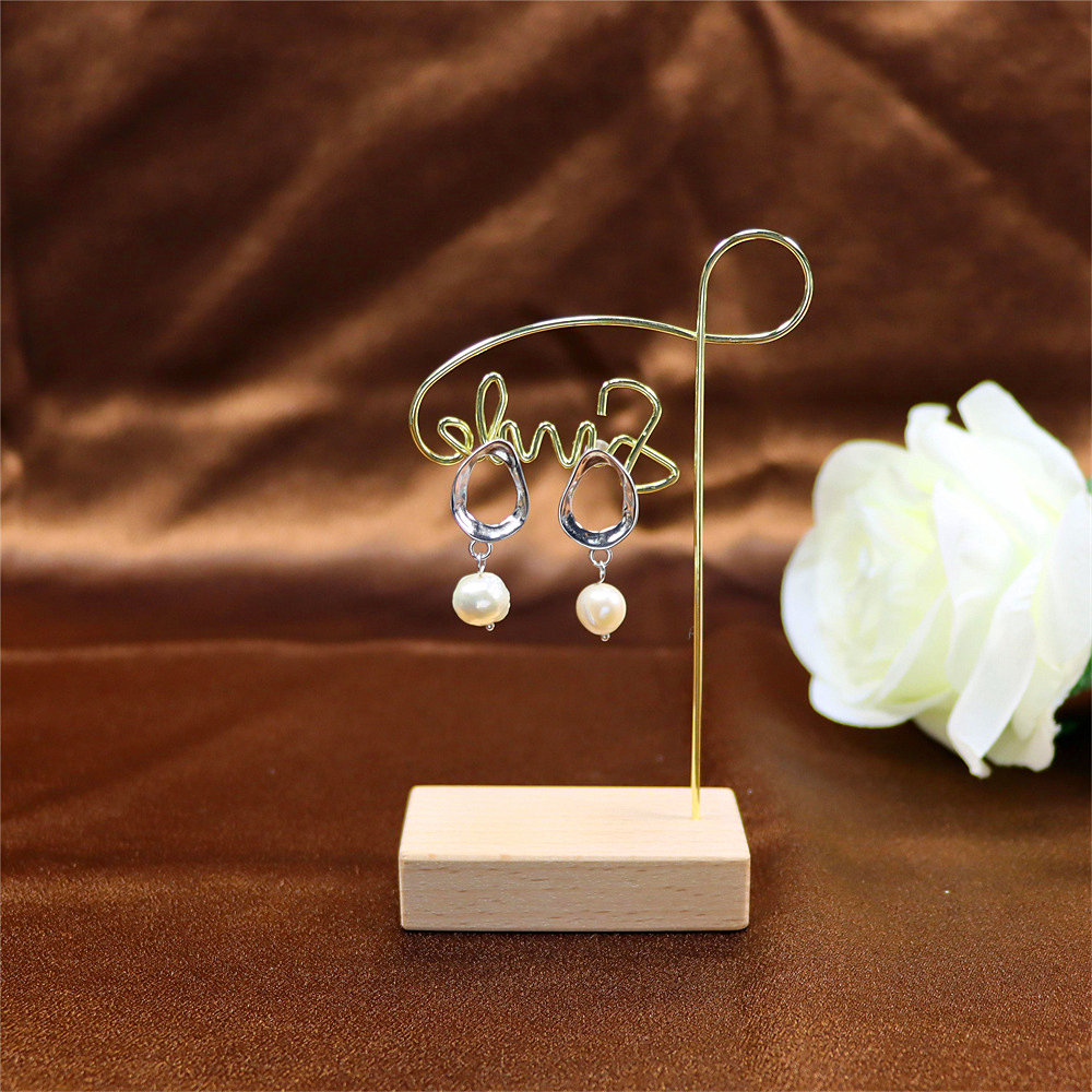 Freshwater Pearl Drop Stud Earrings - Baroque Pearls with Sterling Silver and Gold Plating, Modern Design Earrings