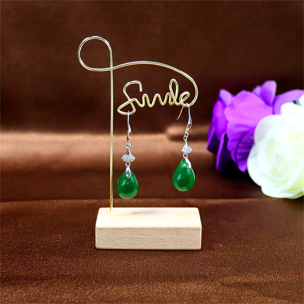 Tiny Natural Agate Teardrop Stud Earrings in Sterling Silver, Dangling Droplet Green Gemstone Earrings, Gift for Her