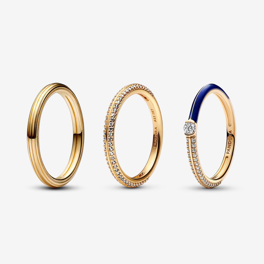 Pandora ME Ring Three Cmbination Finger Set Gold