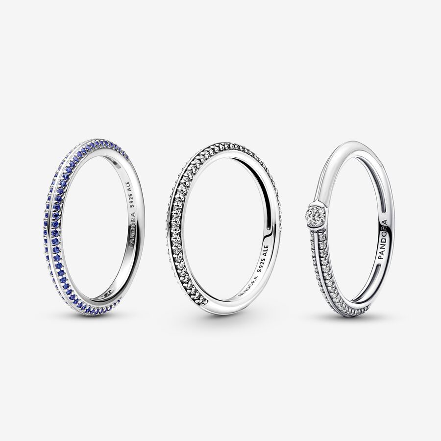Pandora 925 Sterling Silver ME Ring Set Silve