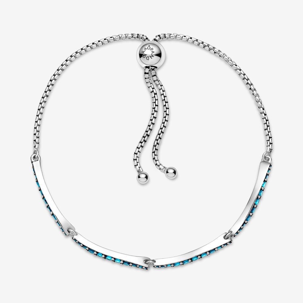 PANDORA BRACELET Blue Wavy Crystal Slider Bracelet -25cm 9.8 IN