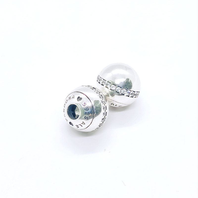 Pandora Open Bangle Shimmering End Caps Sparkly RRP ALE