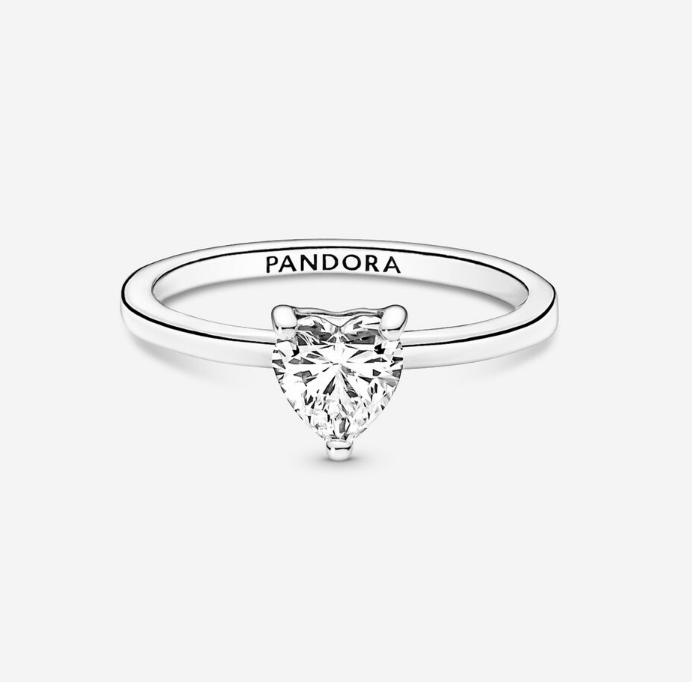 Pandora Ring Silver Sparkling Heart Ring