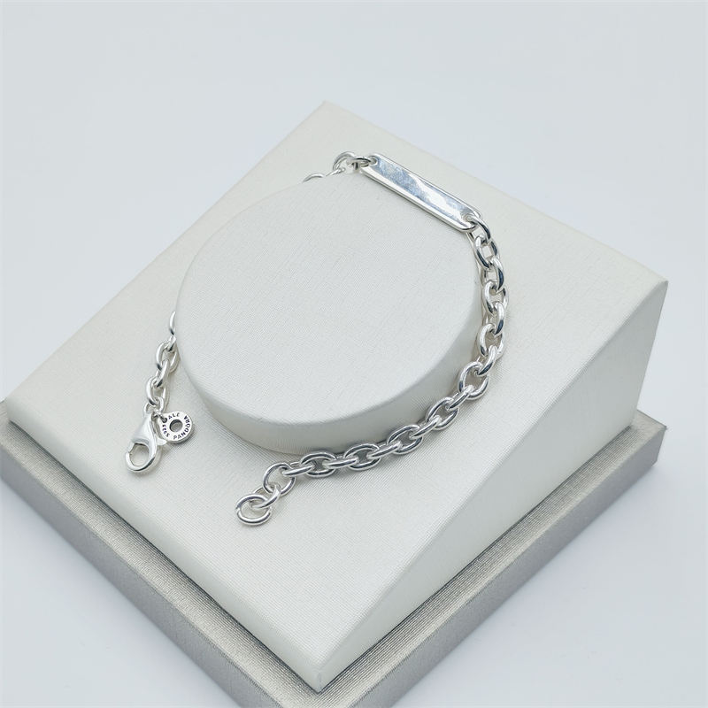 PANDORA 925 Ale Engravable Bar Link Bracelet