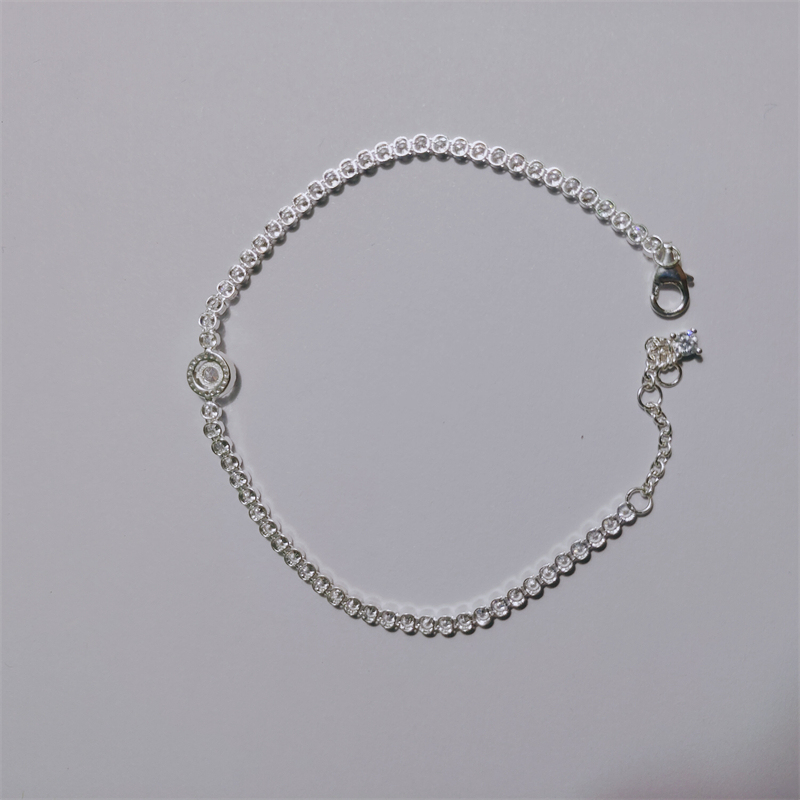 PANDORA 925 Silver Sparkling Halo Tennis Bracelet