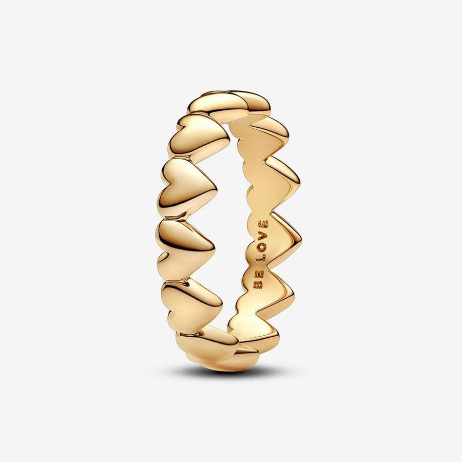 PANDORA Women's Jewelry Ring Series of Hearts Gold