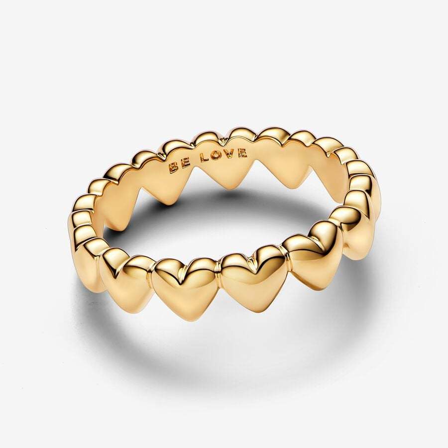 PANDORA Women's Jewelry Ring Series of Hearts Gold