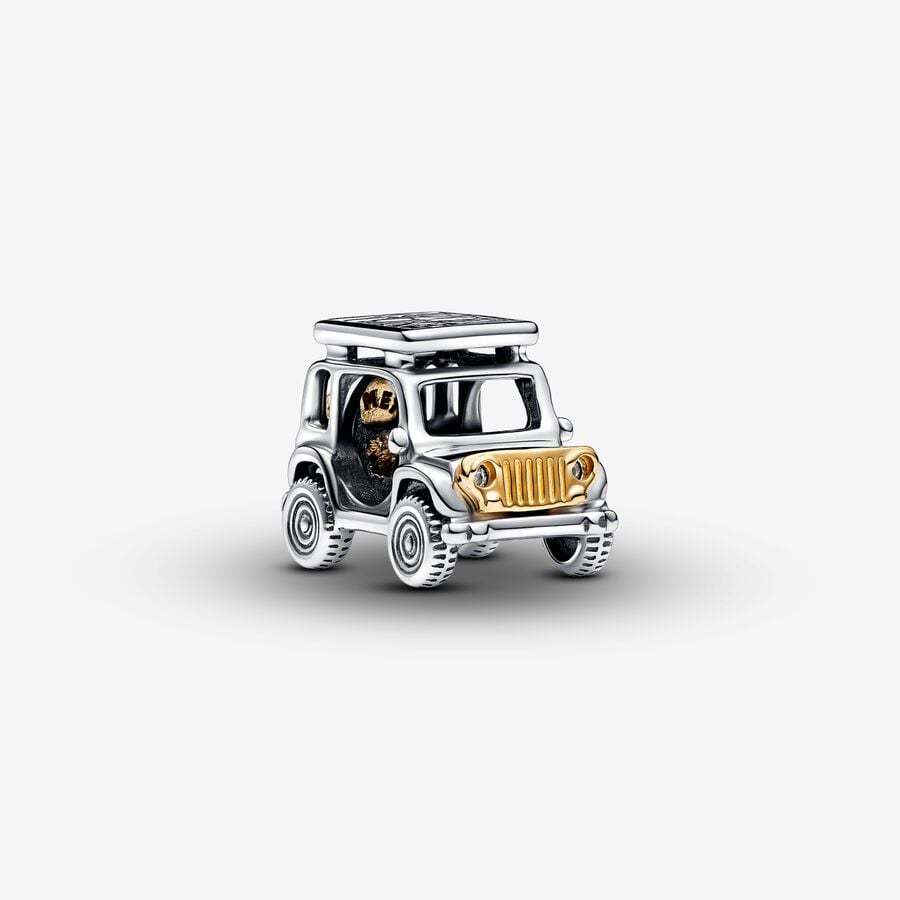 Pandora Two-tone bicycle automobile Backpack Dangle Charm Set