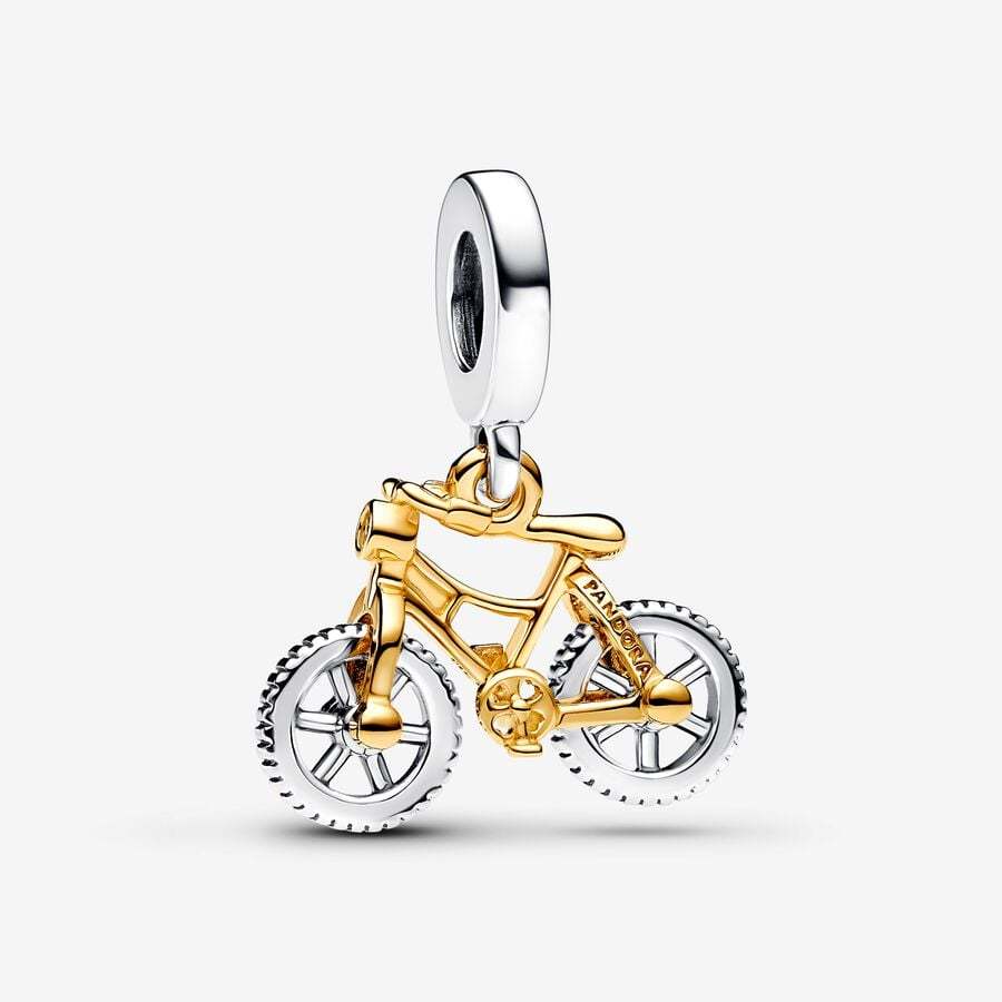 Pandora Two-tone bicycle automobile Backpack Dangle Charm Set