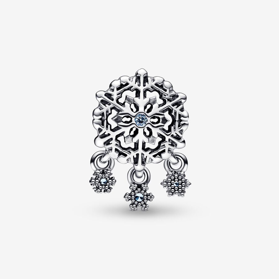 Pandora 925 Sterling Silver Snowflake Heart Winter Pendant