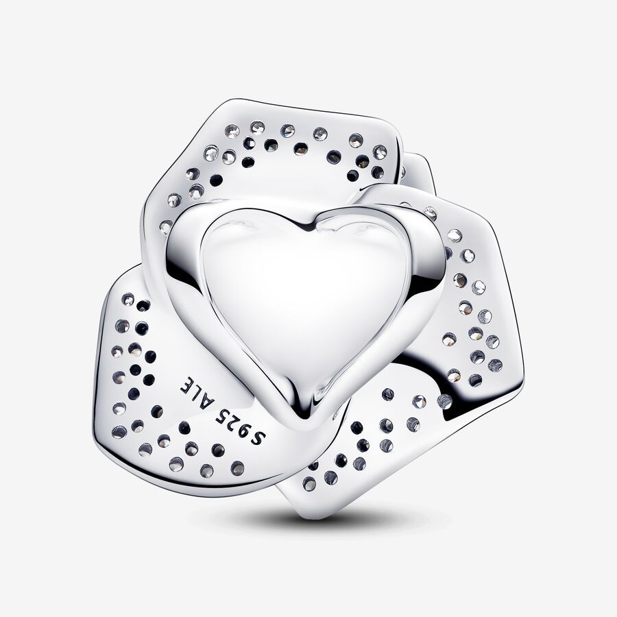 Pandora Sparkling Rose in Bloom Oversized Charm