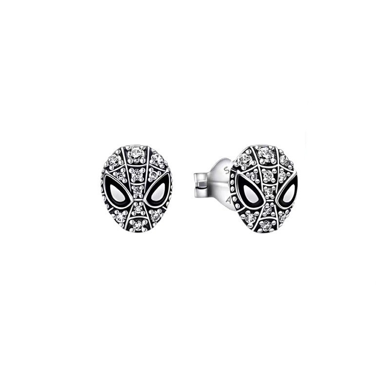 Pandora 925 Sterling Silver Spider 60CM Stud Earrings Necklace