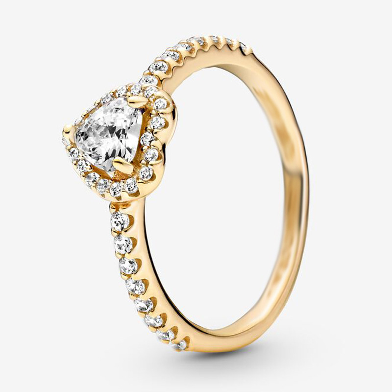 Pandora ALE Sparkle Gold Heart Ring
