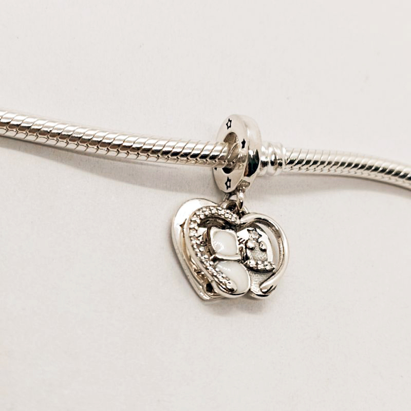 Pandora Cats & Hearts Charm Sterling Silver