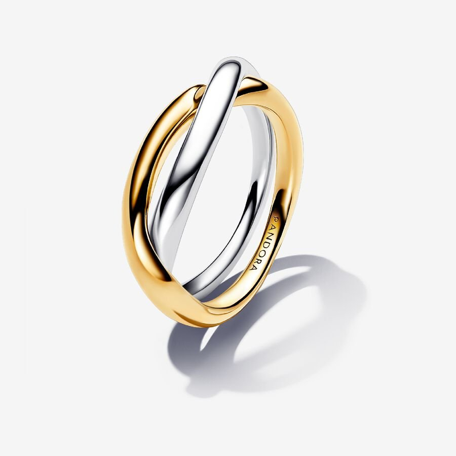 PANDORA ESSENCE Infinity Pearl Intwined Stacking Ring Set