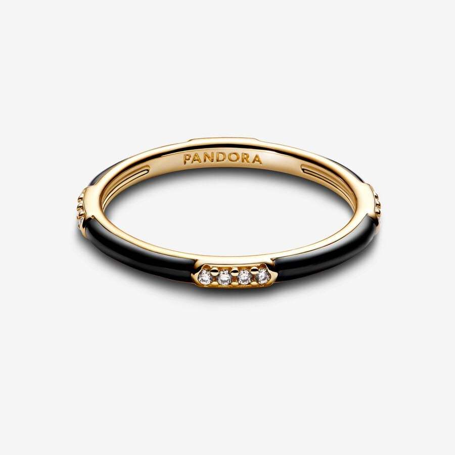 Pandora ME Black Enamel & Stones Ring ALE