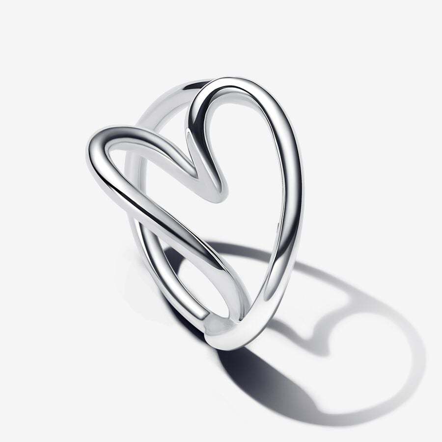 Pandora Silver S925 ALE Organically Shaped Heart Ring