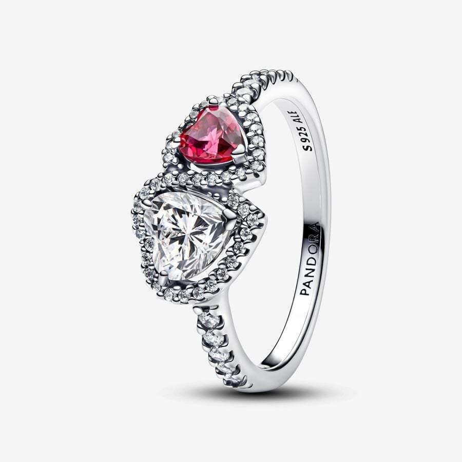 PANDORA Silver S925 ALE Halo Hearts Ring
