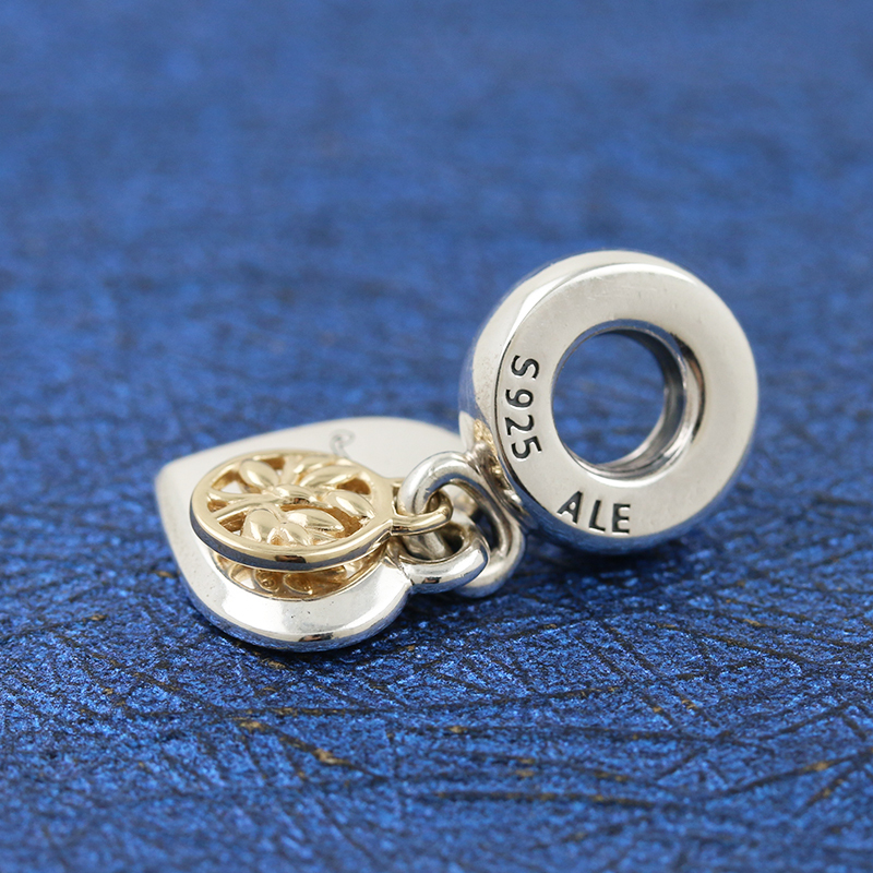 Pandora Two-tone Family Tree & Heart Dangle Charm