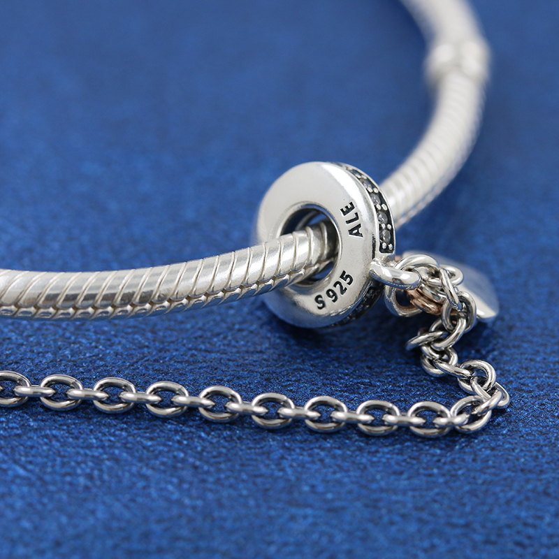 PANDORA Schmuck Sicherheitskette Silber Familienherz